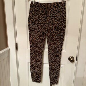 NEW J. CREW DENIM TAN BLACK ANIMAL PRINT JEANS 9” HIGH RISE SKINNY SIZE 28 NWT
